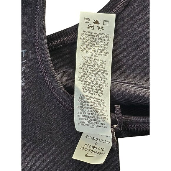 Nike Swoosh Bra Womens Small Black Medium Support Dri-FIT Tech Training - Picture 5 of 5